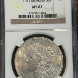 1921 Morgan Silver Dollar NGC MS62 – Certified BU