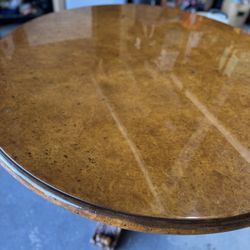 Vintage Chippendale 48” Burl Walnut Round Dining Set – Table + 4 Chairs – San Diego
