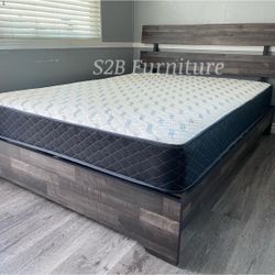 King Grey Aticus Platform Bed With Ortho Mattress Included 