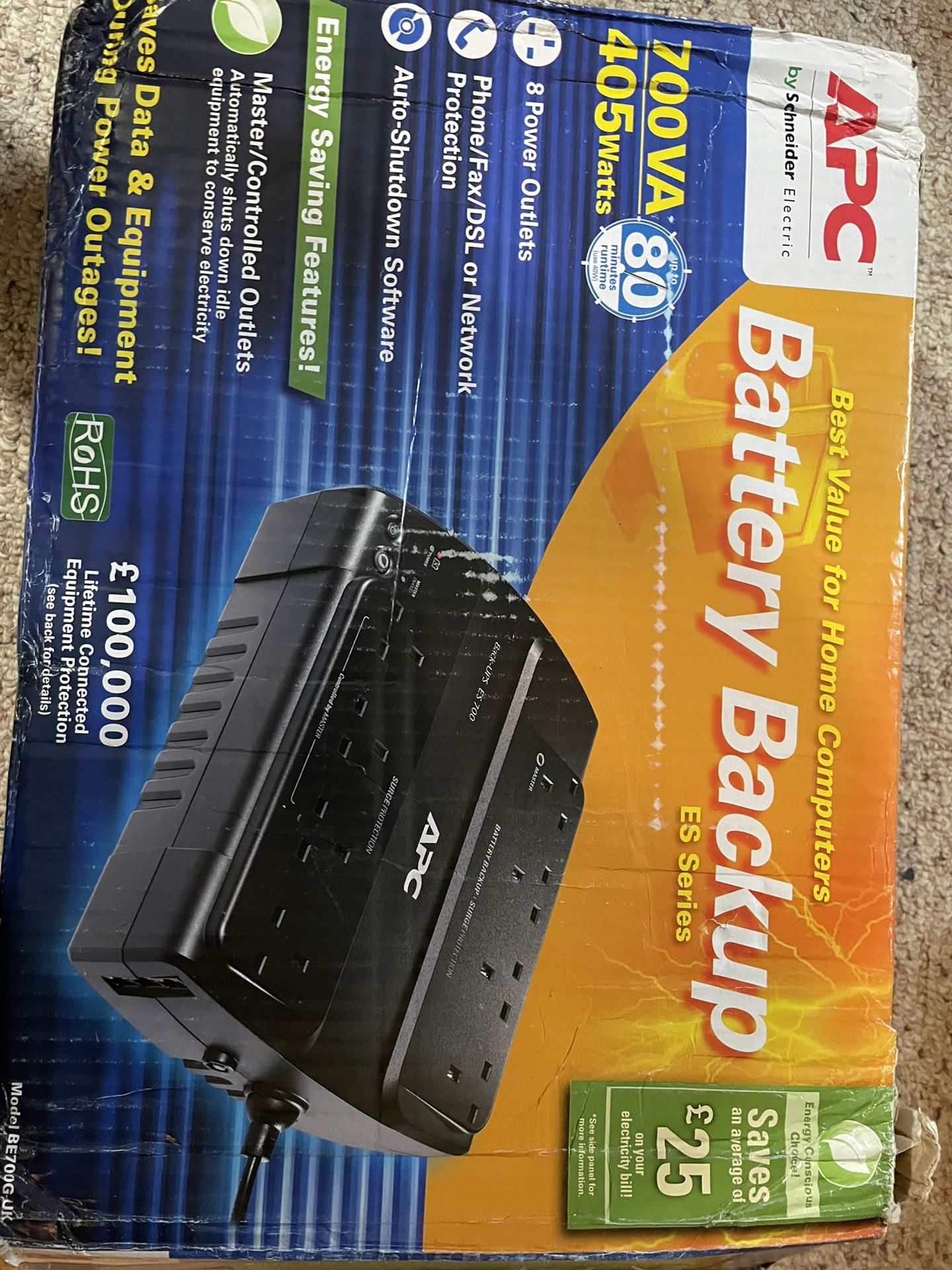 APC BATTERY BACKUP 700VA 405watts