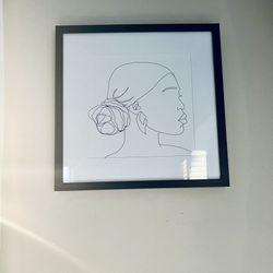 Framed Matted Line Art 