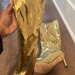 Gold Heel Boots 