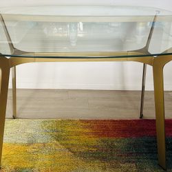 Glass Dining Table With Gold Legs