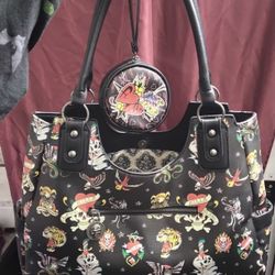 Ed Hardy Tote And Coin Purse