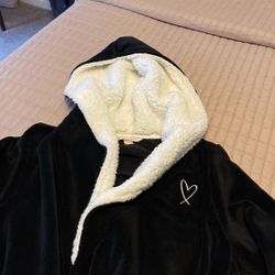 Victoria Secret Black Hooded Robe