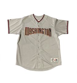 Washington Nationals Jersey Majestic A6400 Mens L Grey Road MLB Baseball Very Clean