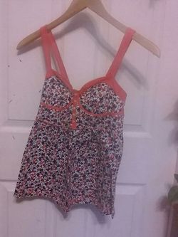 Flowery spaghetti strap top