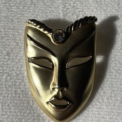 Vintage Faux Dimond Mask Brooch