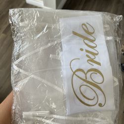 Bachelorette / Bridal Shower Bride Vail And Sash