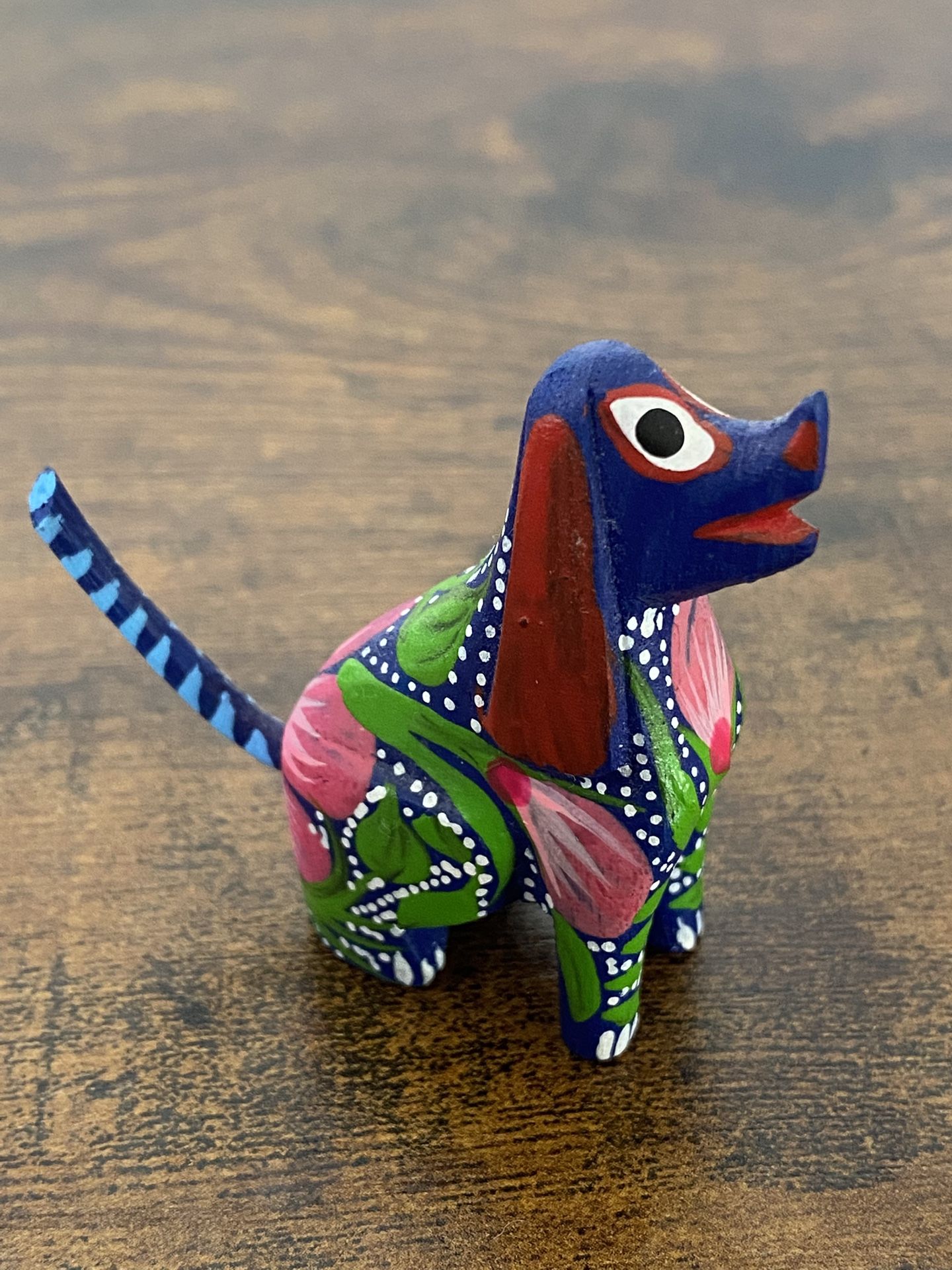 Alebrije Mini Dog Figure Wooden Hand Painted 