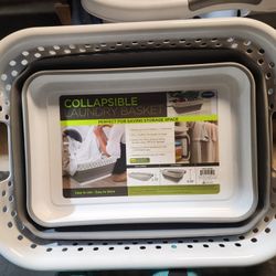 Collapsible Laundry Basket 
21" x 15.25" x 9.25" h 
Or 2.75"h collapsed