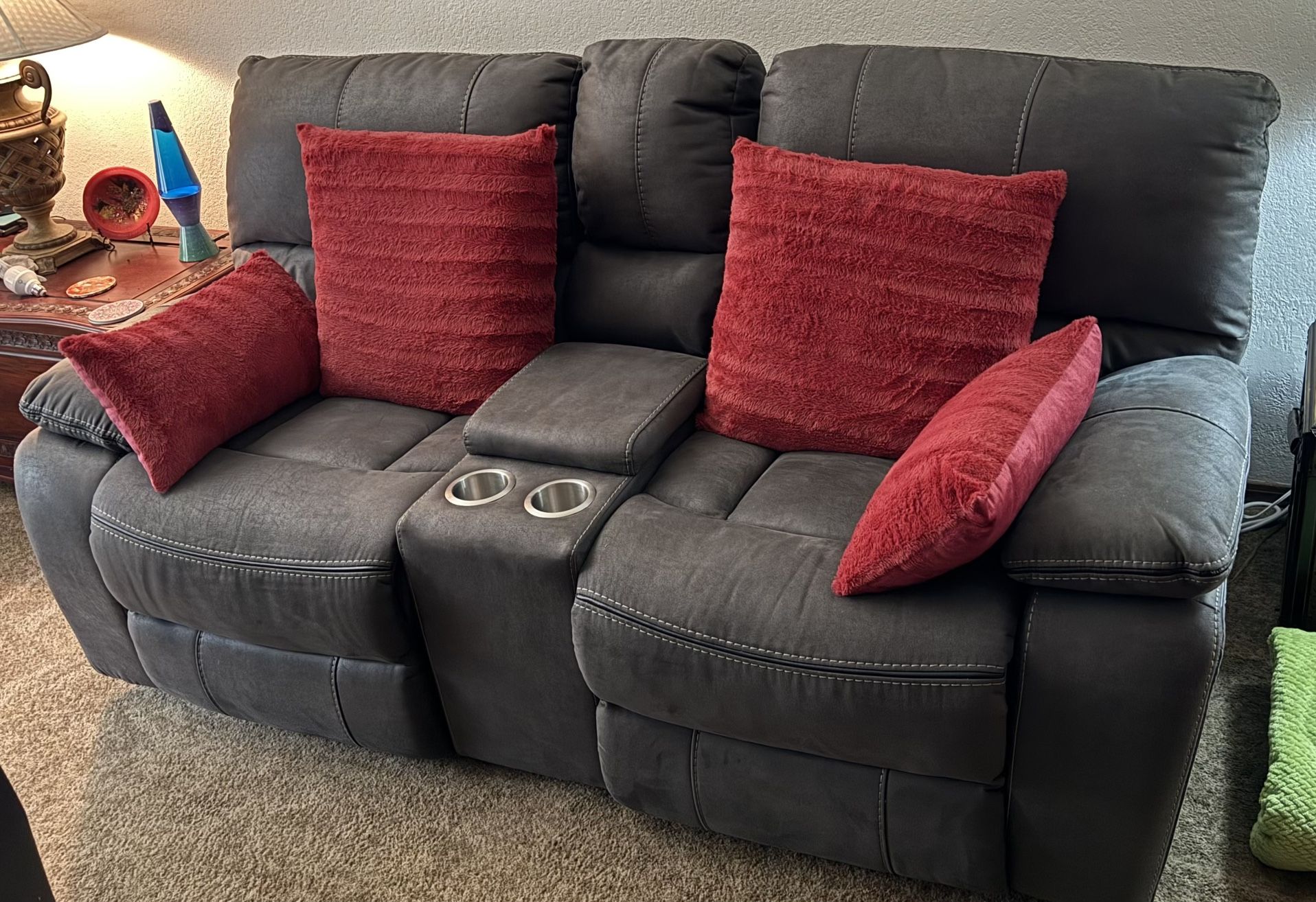 Double Reclining Loveseat and Oversized Recliner 