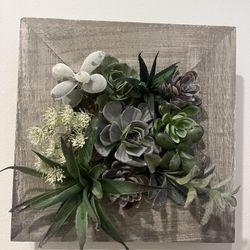 Faux succulents Set Of 2 Wall Frames