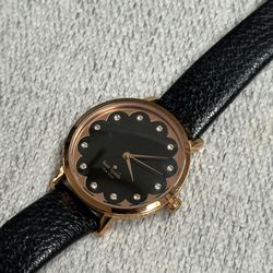 Kate Spade New York Analog Watch With Black Leather Band