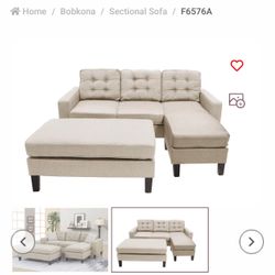 $299 Sectional Couch With Ottoman 