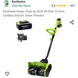 Earthwise Power Tools by ALM 20-Volt 12-Inch Cordless Electric Snow Thrower