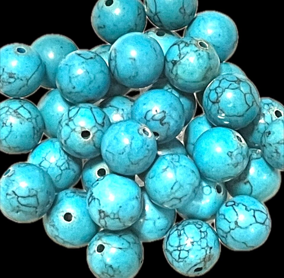 Turquoise Howlite 12mm Beads. 451