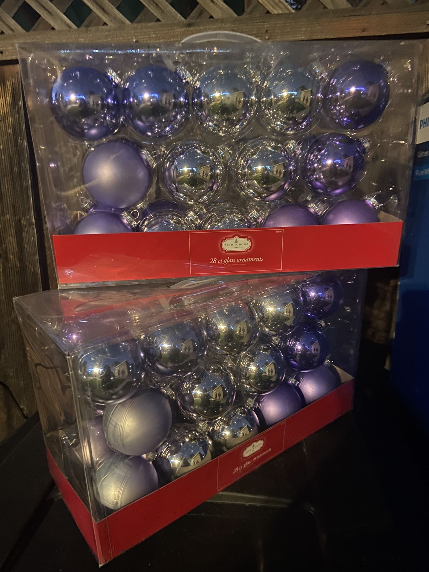 28ct Glass Ornaments 2 Packs Purple, Lavender, Silver