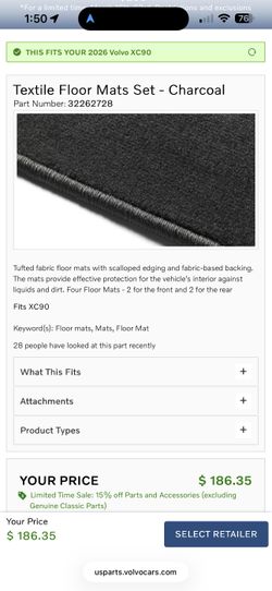 Volvo XC90 2026 Floor Mats