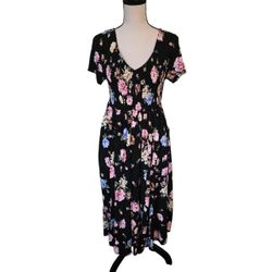 Torrid Midi Challis Smocked Dress Size 0 (L/12) Floral New