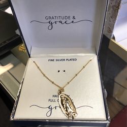 Gratitude & Grace Fine Silver Plated Gold Necklace 