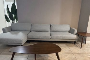 Sectional, Love seat, Center Table, Side Tables - Mid Century Modern