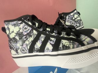 Adidas Nizza Platform Mid Women shoes size 7.5, Color Core Black / Pulse Yellow