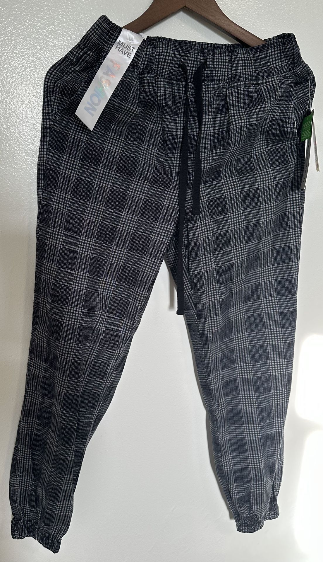 Women's Plaid Joggers, Size Small