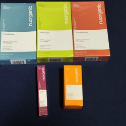Nuorganic FACE Skincare Lot (3) Face Masks (1) Vitamin C Serum (1) Eyebrow Gel