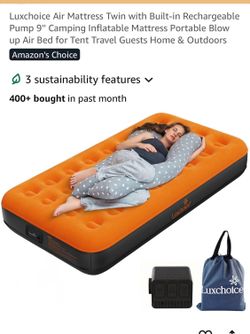 LUXCHOYCE new twin air mattress, W built-in rechargeable pump