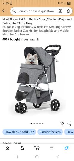 Grey pet stroller