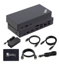 40AS0090US Lenovo Thinkpad Docking Station Gen 2-1 Year Warranty, Lenovo Docking Station for Laptop with 90W Adapter, HDMI, USB-C, DisplayPort Cables