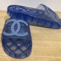 Wknd SALE• New  C & C  Blue Slides 