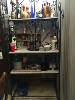 Wrought iron & granite bar