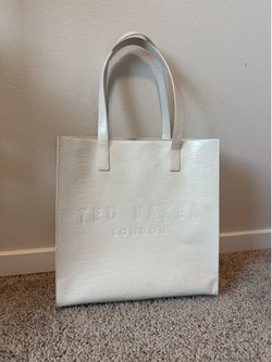 Ted Baker White Croc Icon Shopping Bag