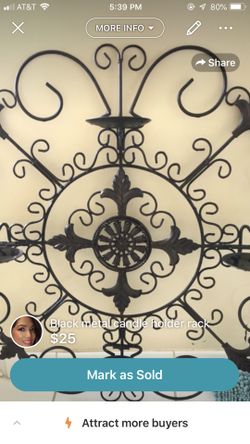 BLACK METAL CANDLE HOLDER