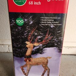 Glittering Buck And Doe/Lawn Christmas Decoration