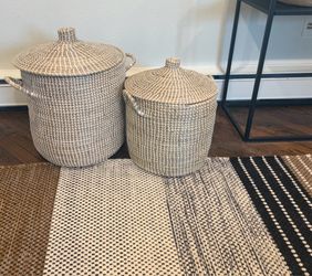 (2) West Elm Wicker Baskets