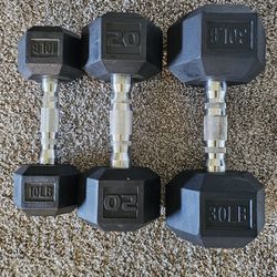 10, 20, 30 Lb Dumbell Pair ..like New Condition