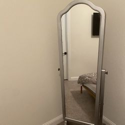 Pier 1 Hayworth silver mirrored jewelry armoire