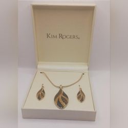 vintage estate demi kim rogers chain necklace and pierced earrings