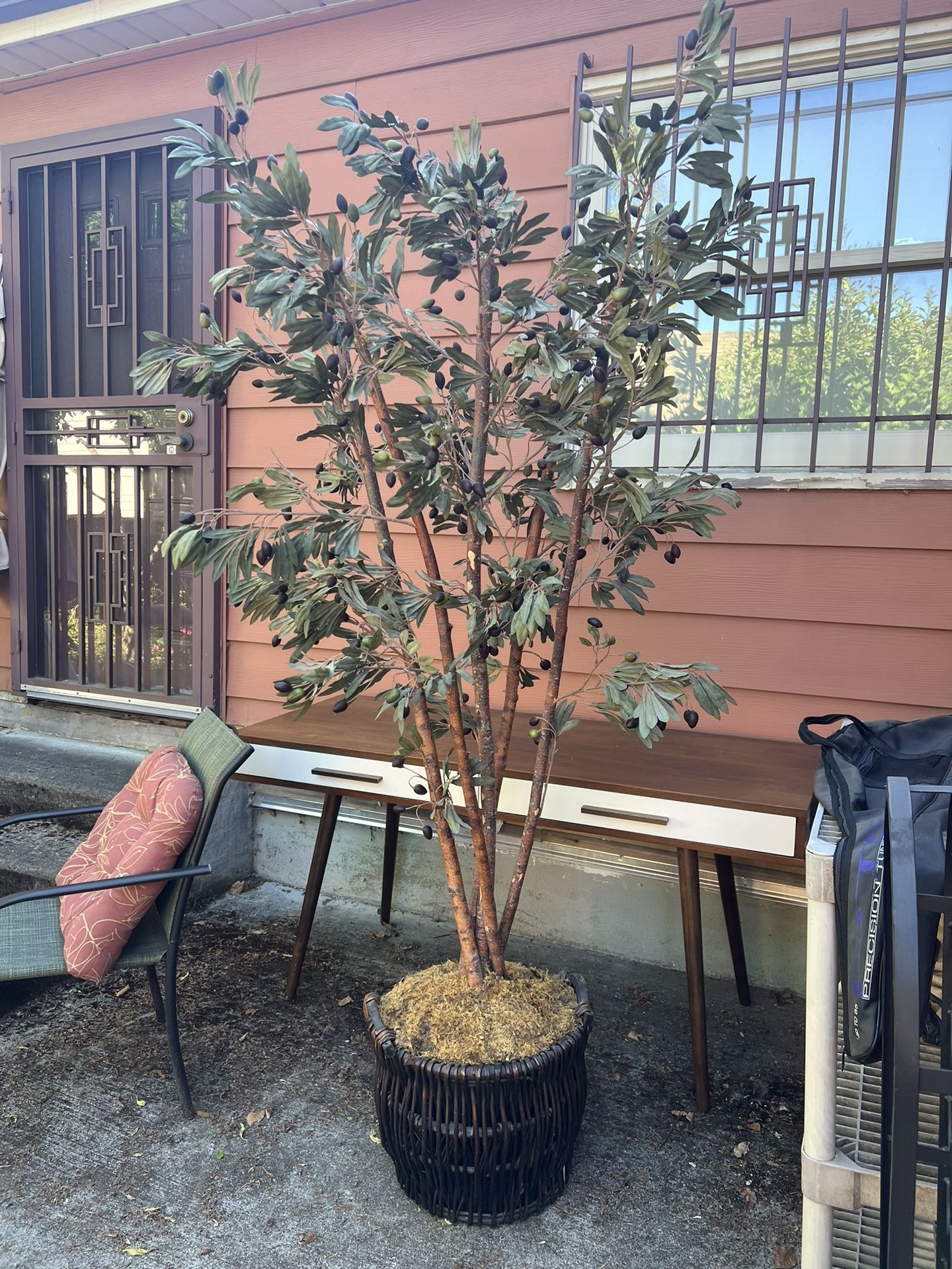 7’ Artificial Olive Topiary Tree