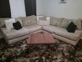 Light brown couch sectional