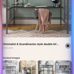 Twin bed, single desk shelf underneath perfect for space saver