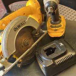 Dewalt 18 v -1/2” Cordless Impact wrench- Circular saw 61/2” battery charger. 