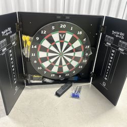 Brand New Thousand Oaks Dartboard Cabinet – Gun Collector Design + Darts