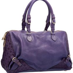 MCM Purple Leather Bowler Bag