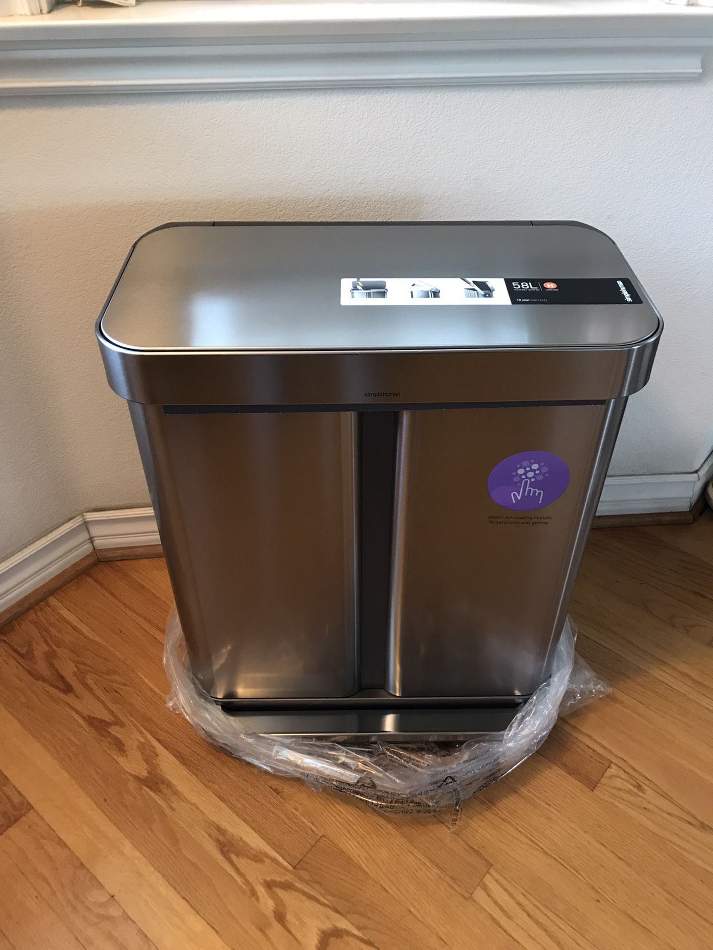 Simplehuman 58L Dual Compartment Trash Can