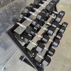 HEX Rubber Dumbbells Set 5-50lb (550Lb Total Weight) BRAND NEW IN THE BOXES 