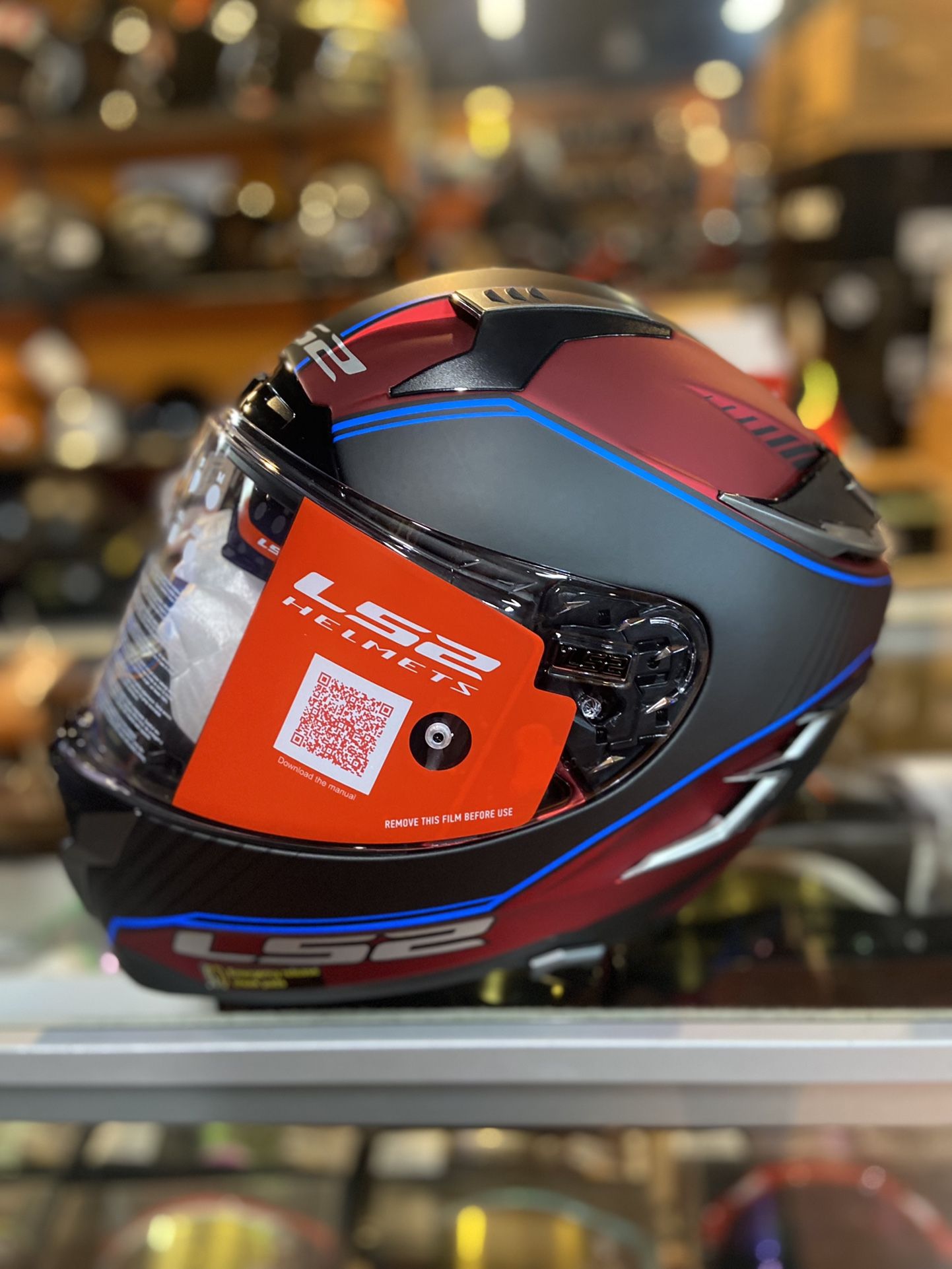 New Ls2 Matte Red Dot Motorcycle Helmet $280